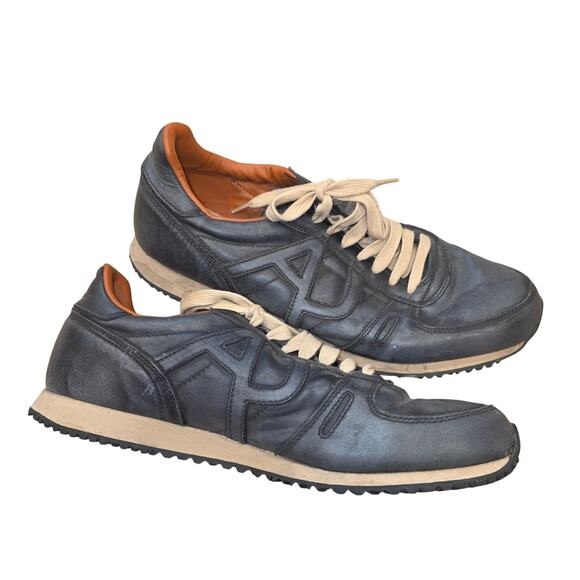 Armani Jeans metallic gray/navy sneakers, AJ‎ signature logo men\'s sz 11 main image 4